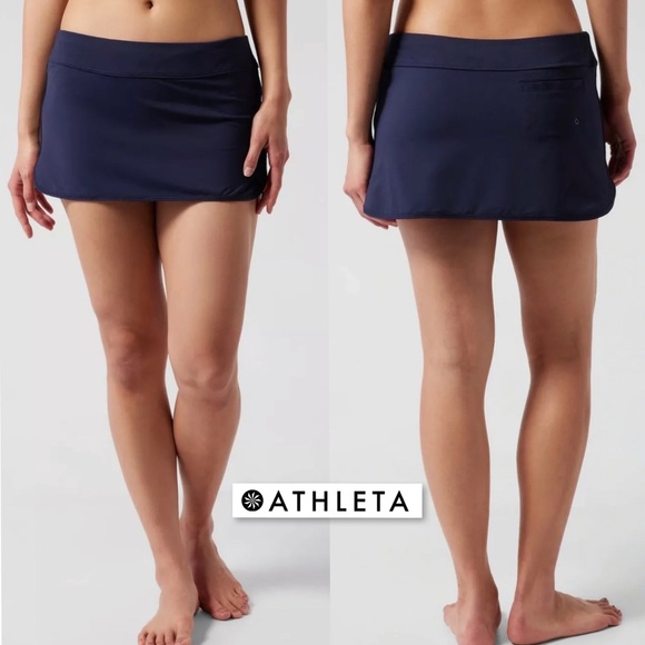 Athleta Tidal Swim Skirt in Ress Blue Size S P 405807 Beach Skort Tennis Golf - Picture 3 of 16